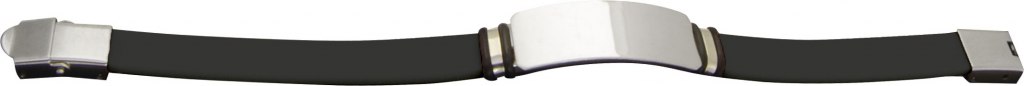 Bracciale Silicone Nero E Acciaio