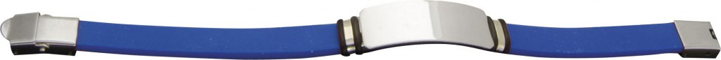 Bracciale Silicone Blu E Acciaio