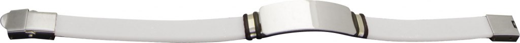 Bracciale Silicone Bianco E Acciaio