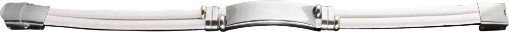 Bracciale Doppio Cord.pu Bianco Acciaio
