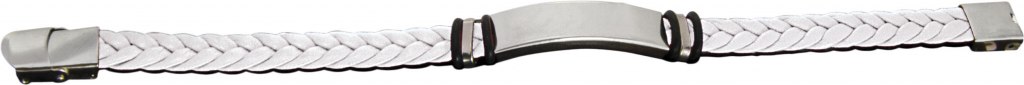 Bracciale Intreccio Pu Bianco E Acciaio