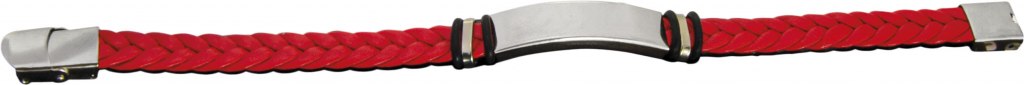 Bracciale Intreccio Pu Rosso E Acciaio