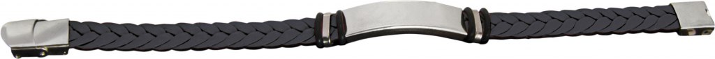 Bracciale Intreccio Pu Nero E Acciaio