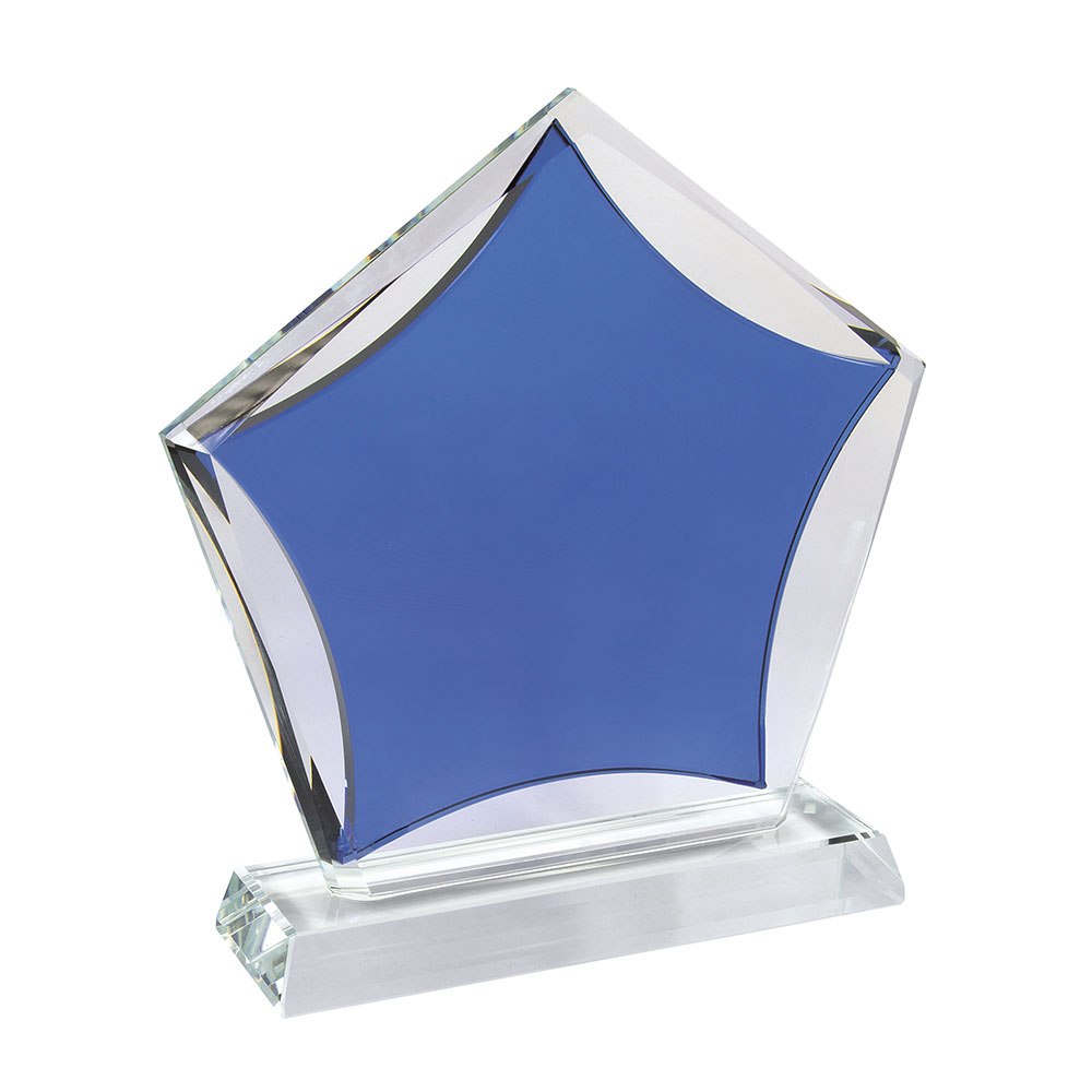 Trofeo In Vetro Stella Blu