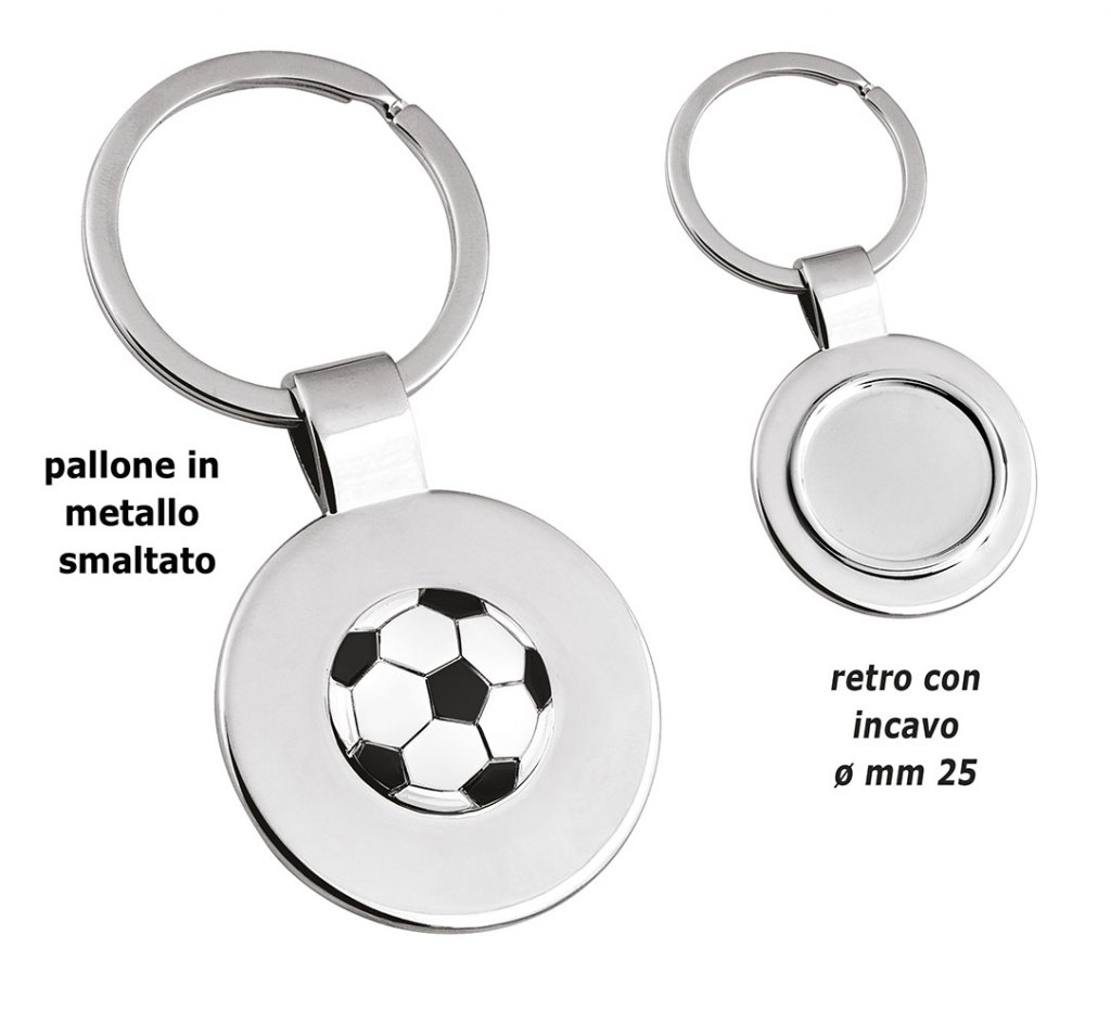 Portachiavi Incavo Football Bianco Nero