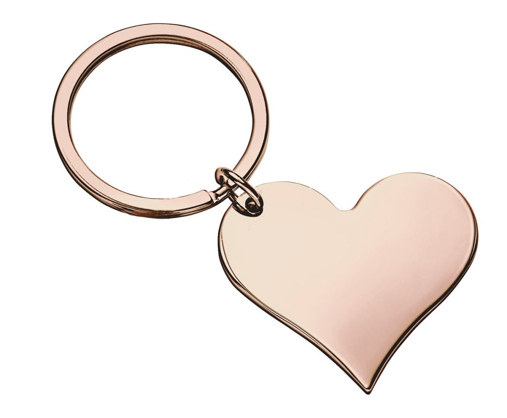 Portachiavi Singolo Cuore Rosato No Box