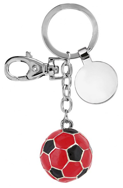 Portachiavi Pallone Calcio Rosso Nero