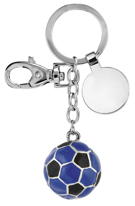 Portachiavi Pallone Calcio Nero Blu