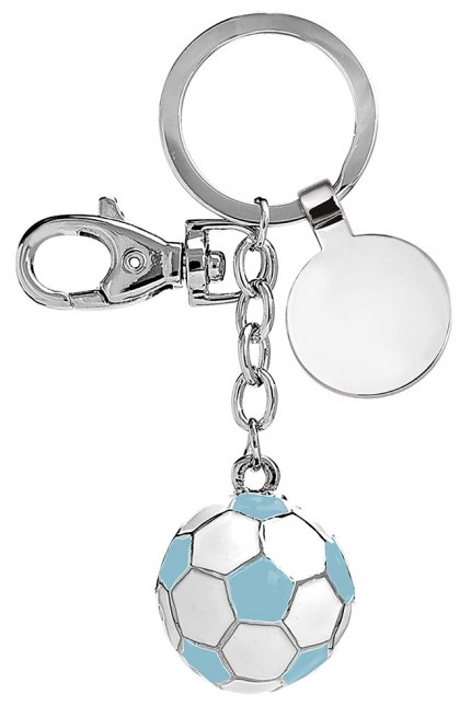 Portachiavi Palla Calcio Bianca Azzurra