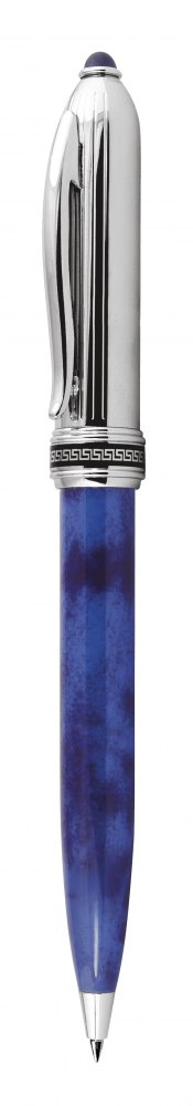 Penna Blue E Cromata Con Linee