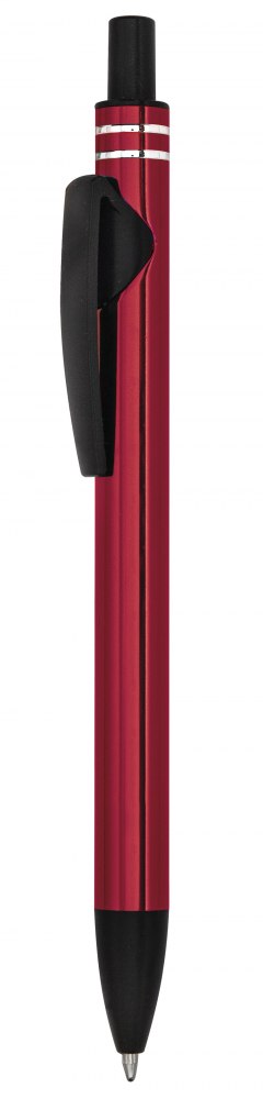 Penna Alluminio Rossa Clip Nera