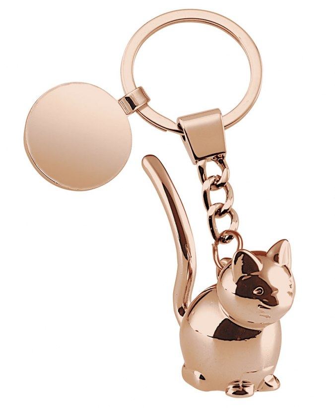Portachiavi Gatto Rosato Con Gettone