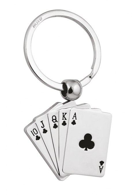 Portachiavi Poker Scala Reale Fiori