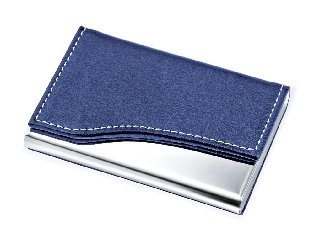Portabiglietti Metallo - Pu Blu