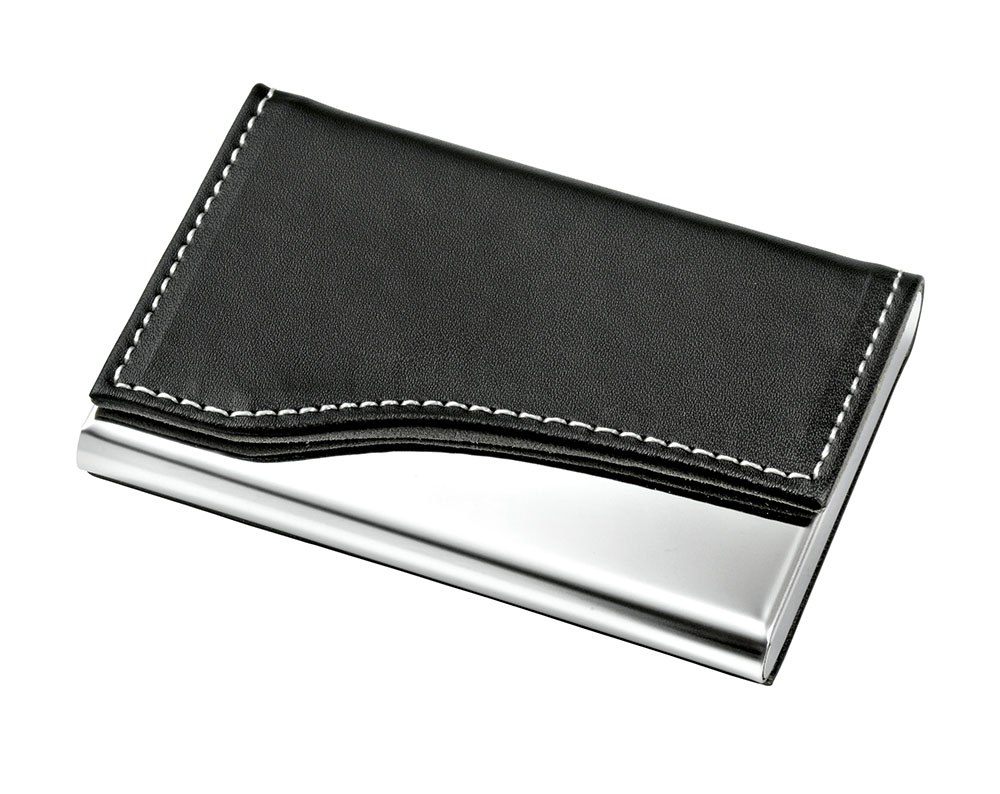 Portabiglietti Metallo - Pu Nero