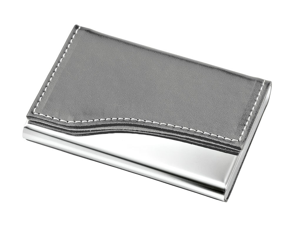 Portabiglietti Metallo - Pu Grigio
