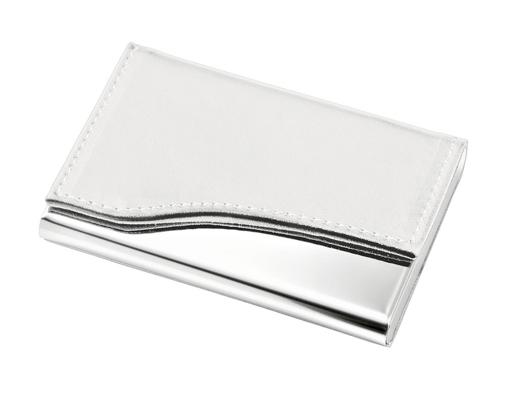 Portabiglietti Metallo - Pu Bianco