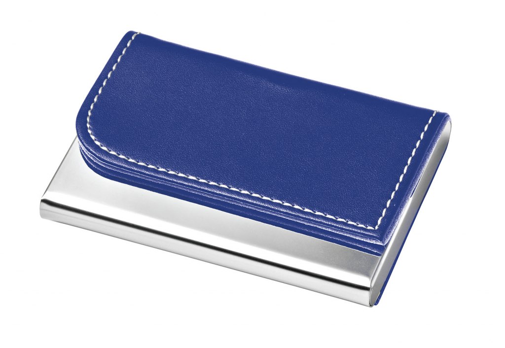 Portabiglietti Metallo - Pu Blu