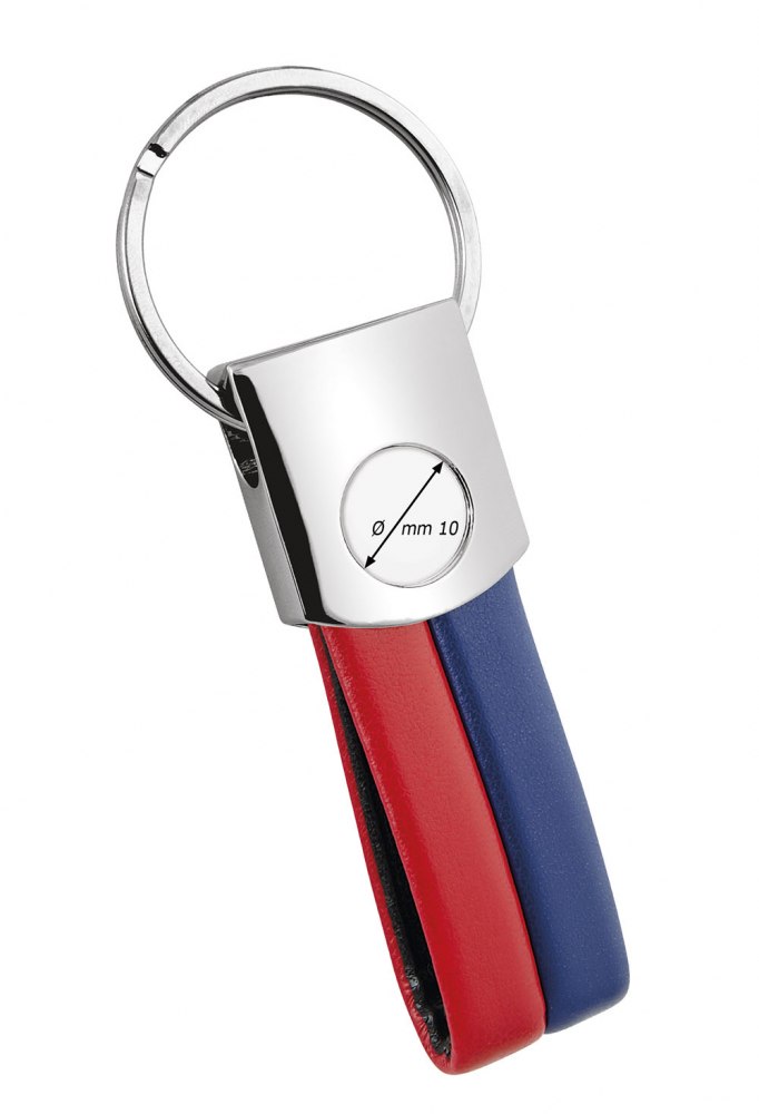 Portachiavi Calcio Pu Rosso/Blu C/Incavo
