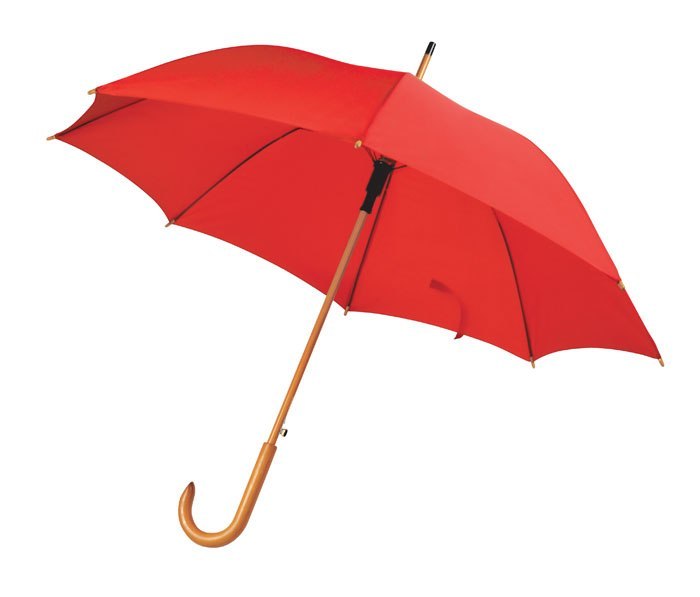 Ombrello Rosso Manico Legno D=105Cm