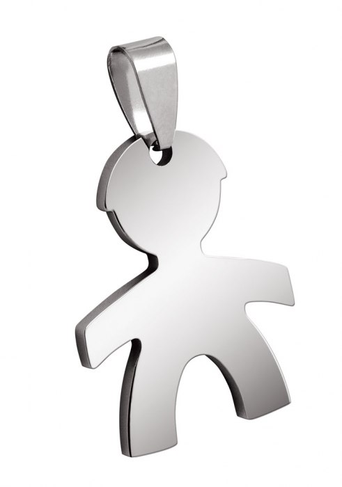 Pendente Acciaio Bimbo 22X28Mm