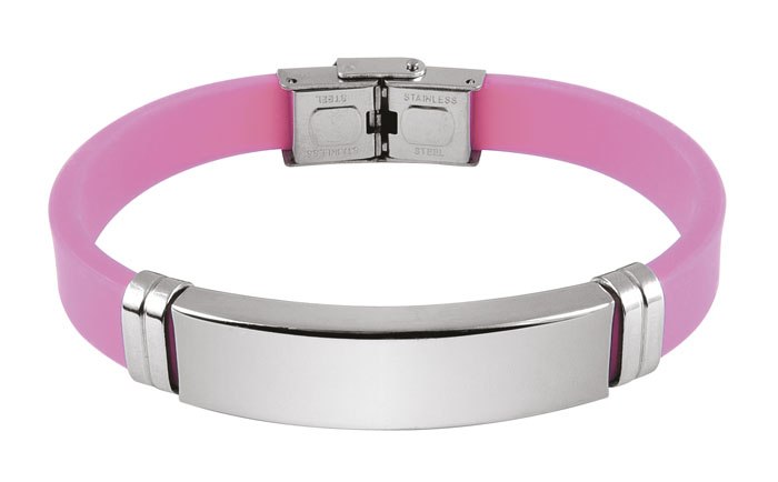 Bracciale Acciaio E Eva Rosa 1Cm