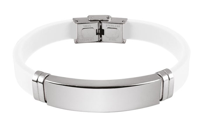 Bracciale Acciaio E Eva Bianca 1Cm