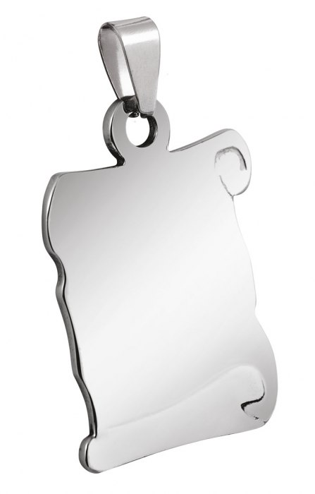 Pendente Pergamena Media Acciaio 21X32Mm