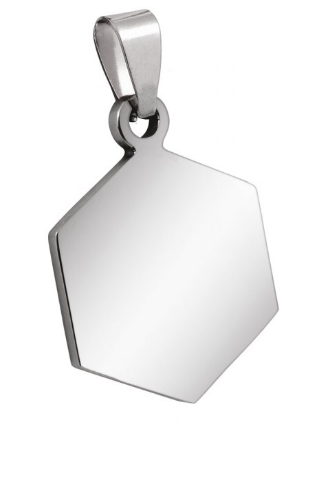 Pendente Esagono Piccolo Acciaio 19X25Mm
