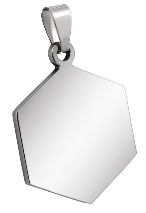 Pendente Esagono Grande Acciaio 24X31Mm