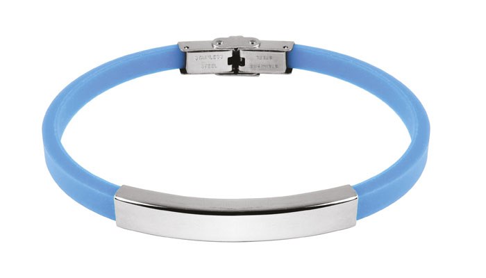 Bracciale Acciaio E Eva Azzurra 0.5Cm
