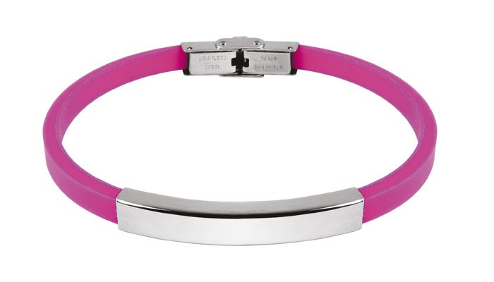 Bracciale Acciaio E Eva Rosa 0.5Cm