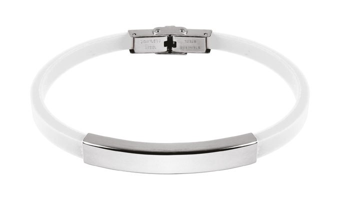 Bracciale Acciaio E Eva Bianca 0.50Cm