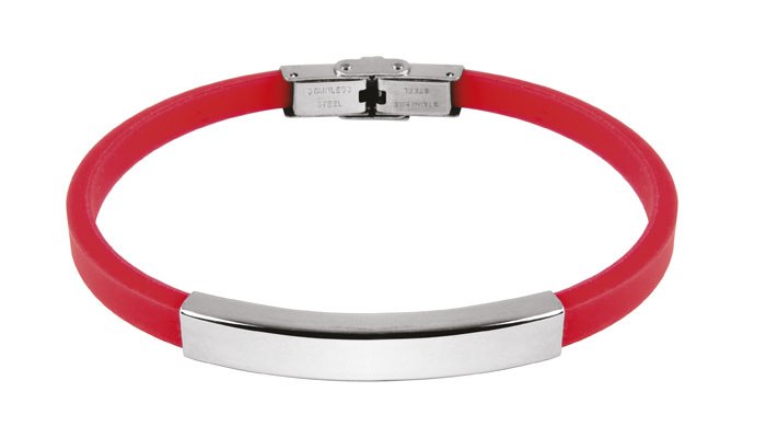 Bracciale Acciaio E Eva Rossa 0.50Cm