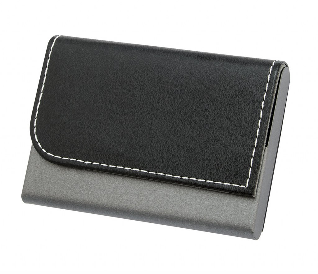 Portabiglietti Metallo Brunito Pu Nero