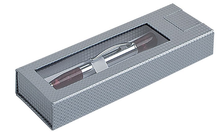 Box Penna Con Finestra Argento -No Penna