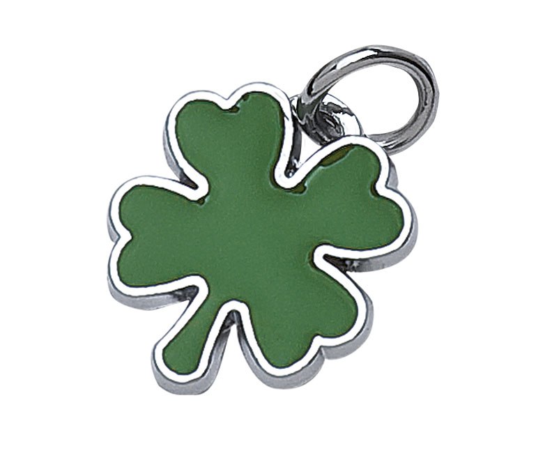 Piastrina Charms Quadrifoglio Verde