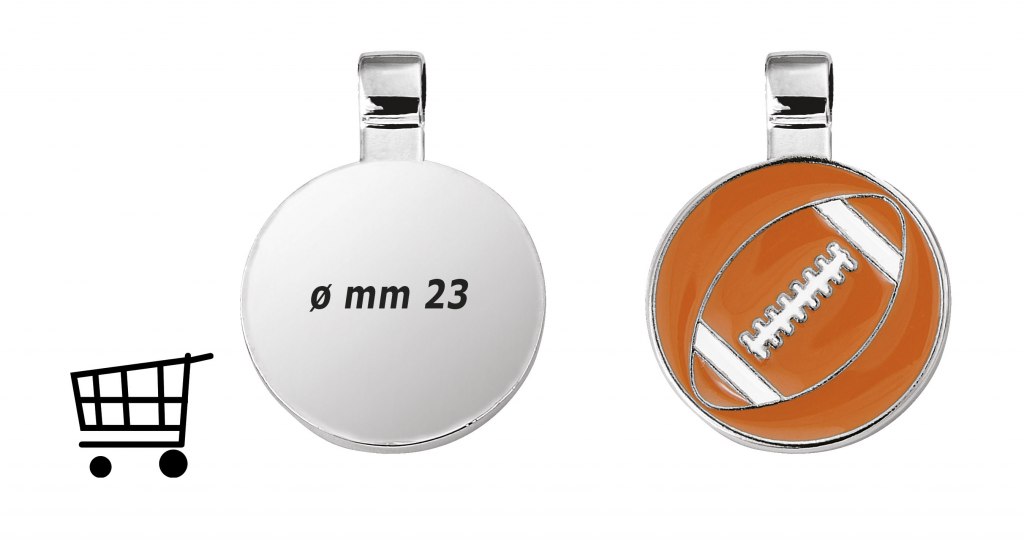 Piastrina Tonda - Rugby - Dim.1 Euro