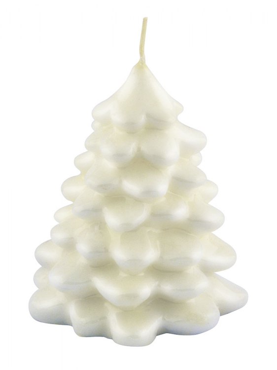 Candela Albero Natale Bianco Lucido