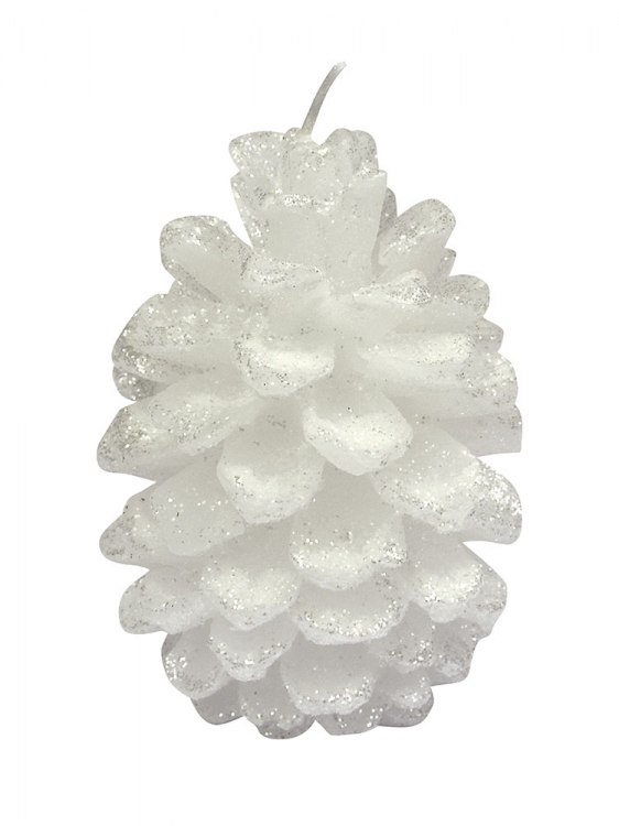 Candela Pigna Bianca Con Glitter