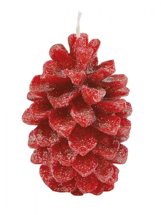 Candela Pigna Rossa Con Glitter