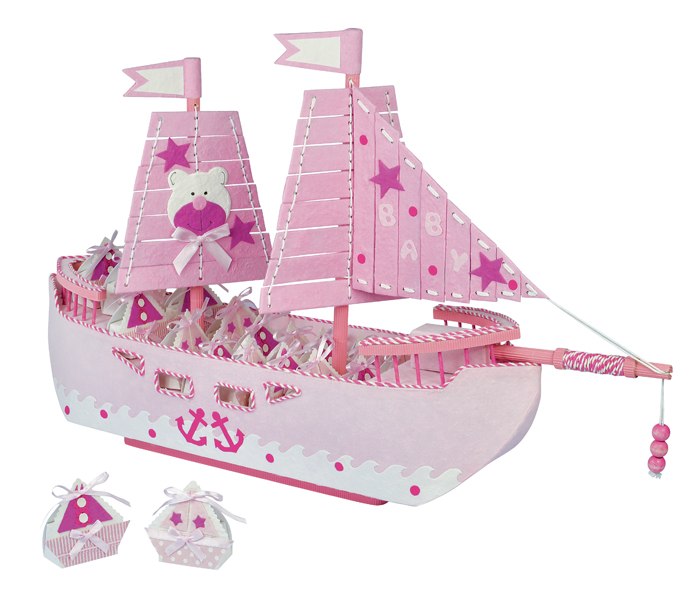 Bomboniera Nave Cartone Rosa Outlet