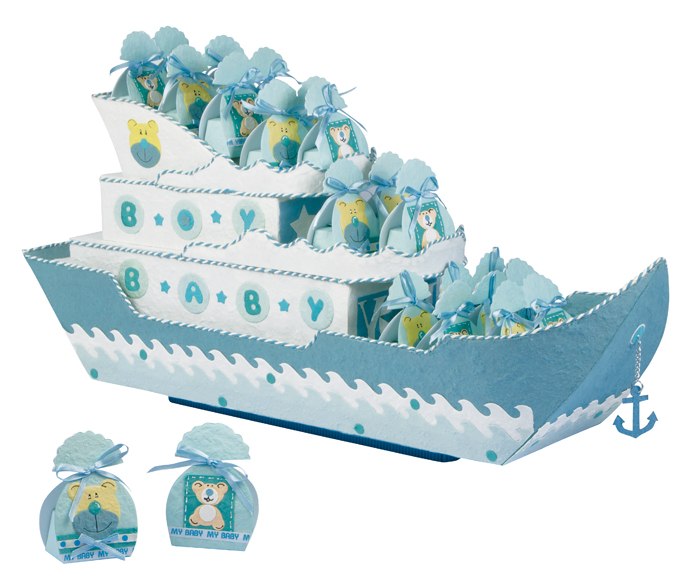 Bomboniera Nave Cartone Azzur Outlet