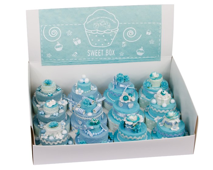 Bomboniera Torta Cartone Azzurro Outlet
