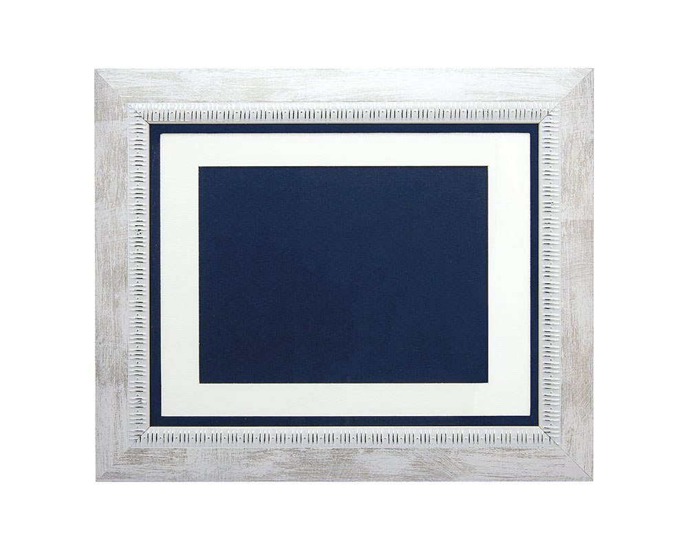 Cornice Bianco/Argento Per Targa 12X16Cm