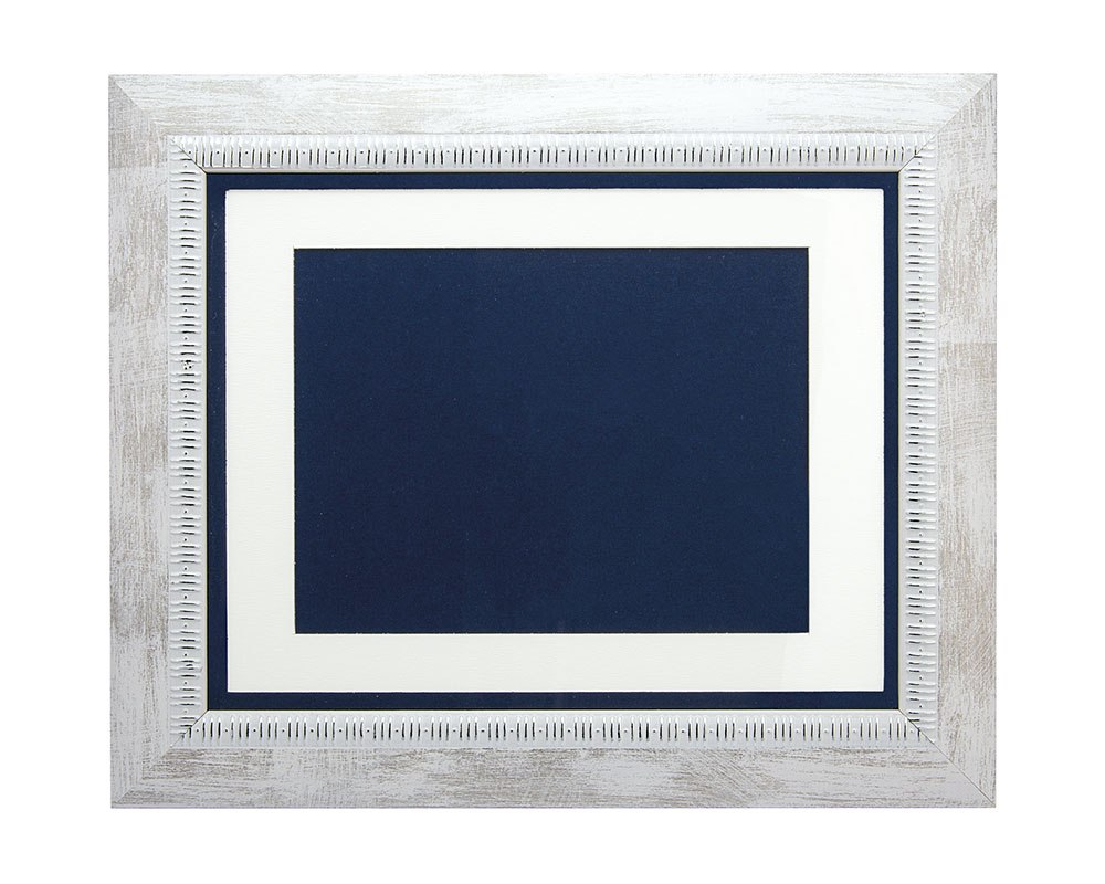 Cornice Bianco/Argento Per Targa 13X18Cm