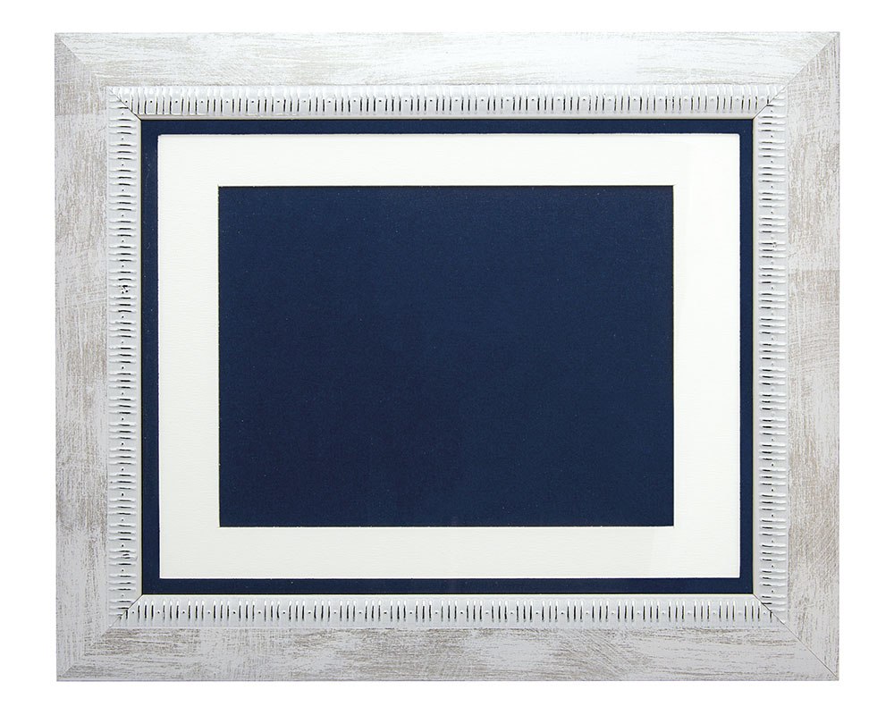 Cornice Bianco/Argento Per Targa 15X20Cm
