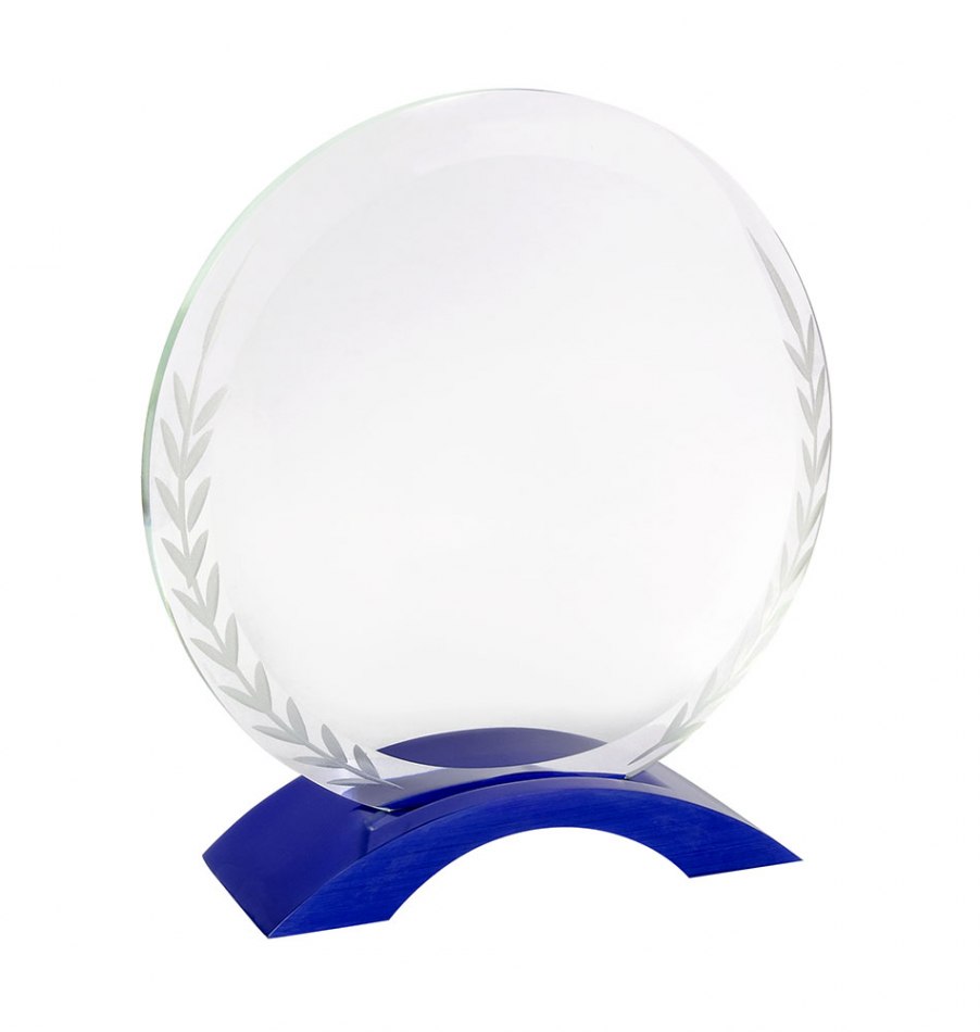 Vetro Alloro D.150 Mm Base Alluminio Blu
