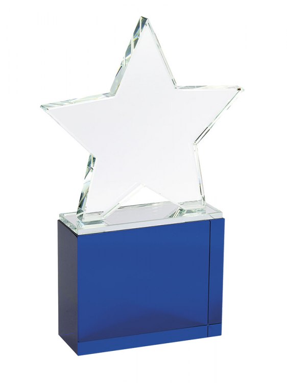 Stella Trasparente Base Blu 150X150X10Mm
