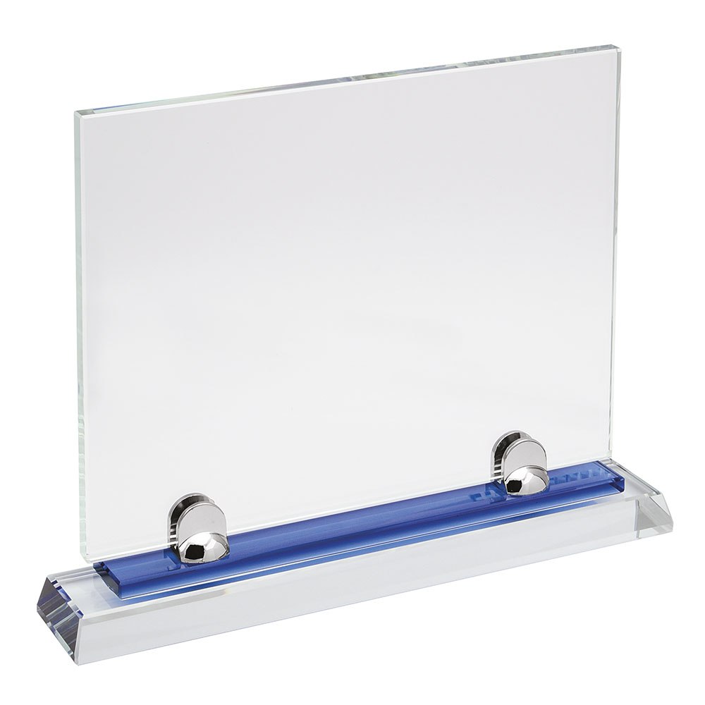 Targa Vetro Con Base Blu 210X170 Mm